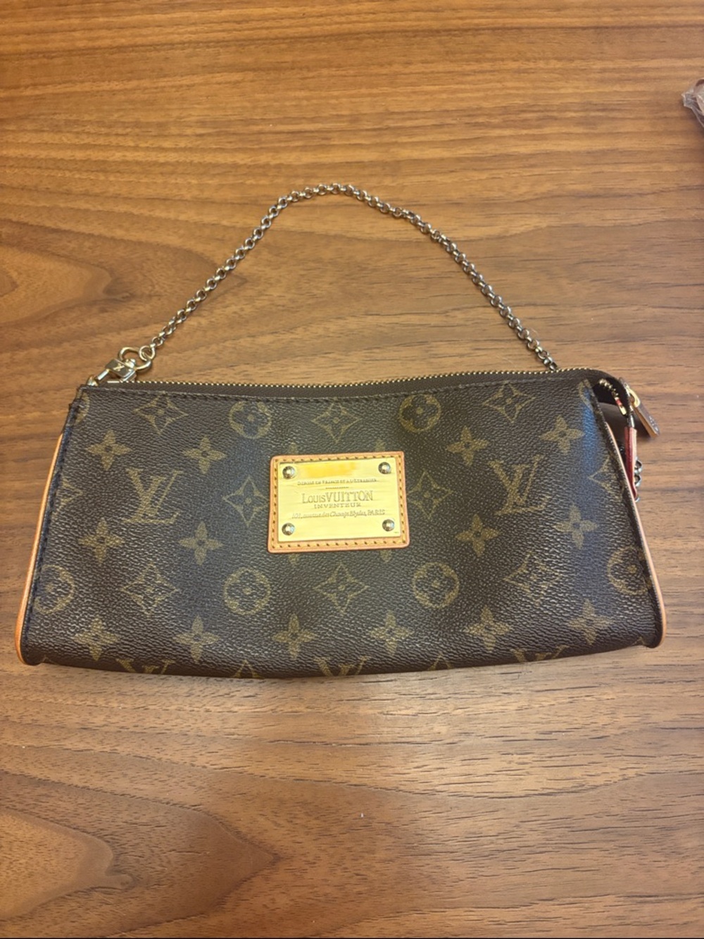 Louis Vuitton Pouchette Sophie Monogram Chain Wristlet with Gold Hardware